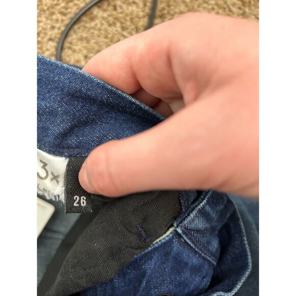 3X1 NYC Blue Lima Fringe Straight Cropped Jeans size‎ 26 - Picture 7 of 7